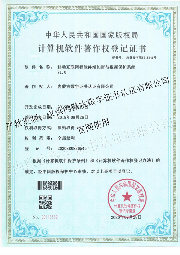 移动互联网智能终端加密与数据保护系统V1.0
